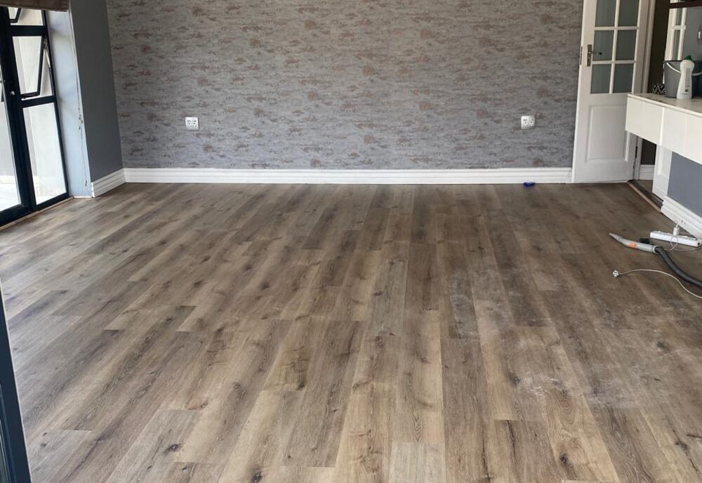 Refurbished room with new flooring